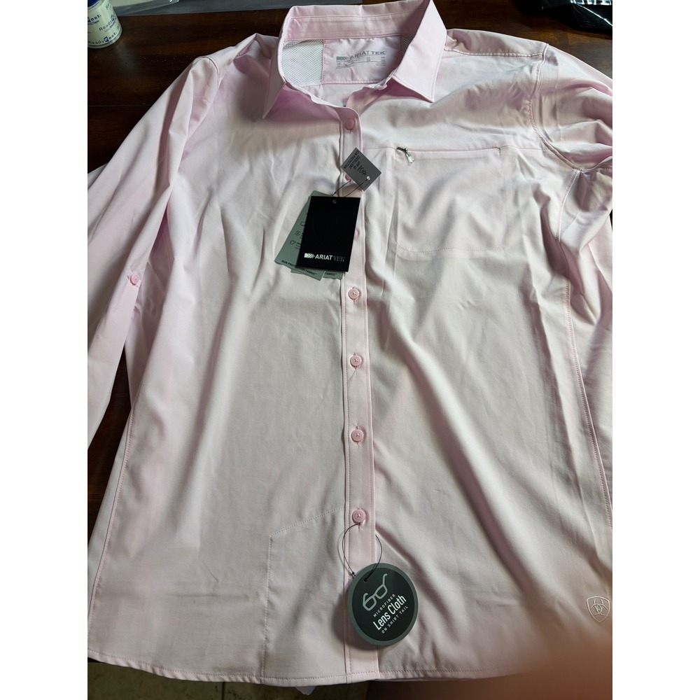 Ariat Women Pink AriatTEK UPF 40 Long Sleeve Performance Fishing Shirt XL NWT